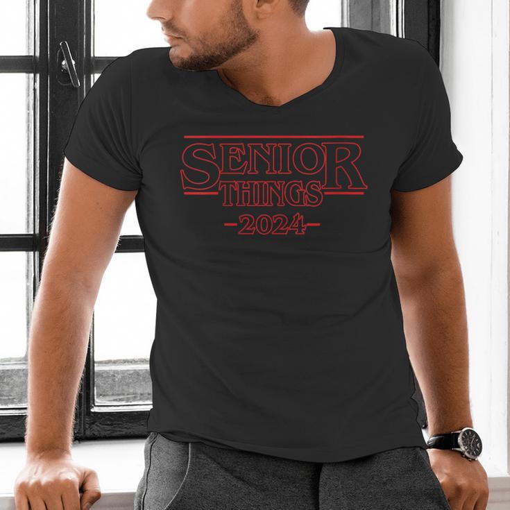 Graduation Senior Things 2024 Graduate Back To School Men's V-Neck T-Shirt