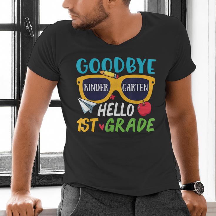 Graduation Shirt Goodbye Kindergarten Hello 1st Grade School Men's V-Neck T-Shirt