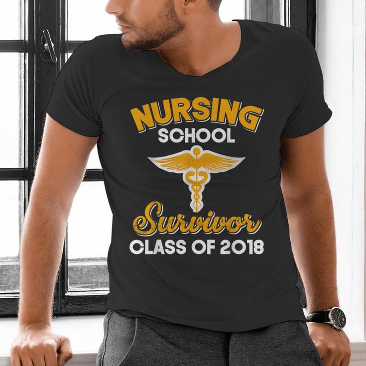 Graduation Shirt Nursing School Survivor Class Of 2018 Tee Men's V-Neck T-Shirt