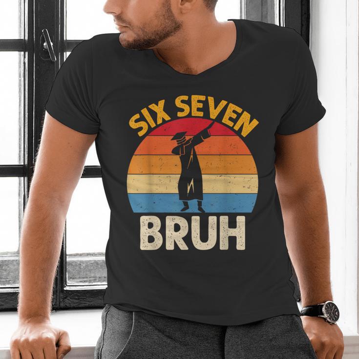 Graduation Six Seven Bruh Dabbing 67 Meme 6 7 Boys Kids Men's V-Neck T-Shirt