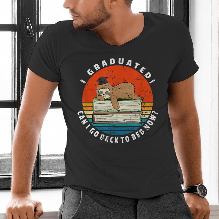 Graduation Sloth Can I Go Back To Bed Now Vintage Men's V-Neck T-Shirt
