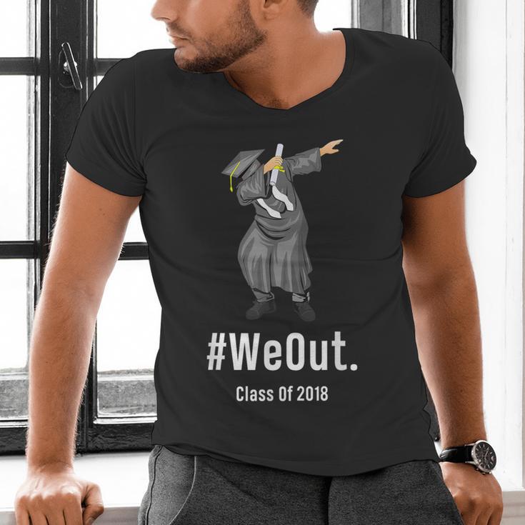 Graduation T-Shirt Dabbing Graduation We Out Class Of 2018 Men's V-Neck T-Shirt