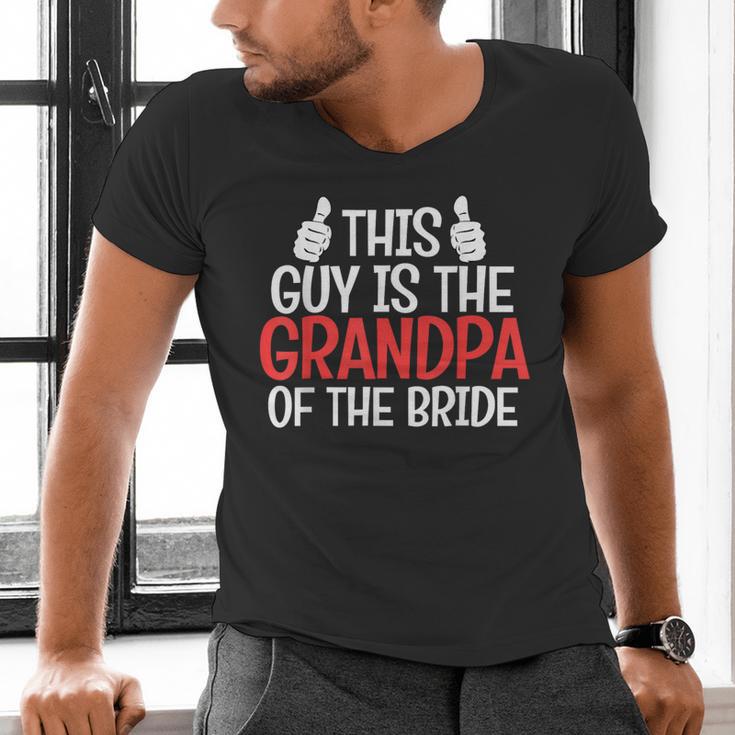 Grandpa Of The Bride Wedding Bride Grandfather Men Dad Men's V-Neck T-Shirt