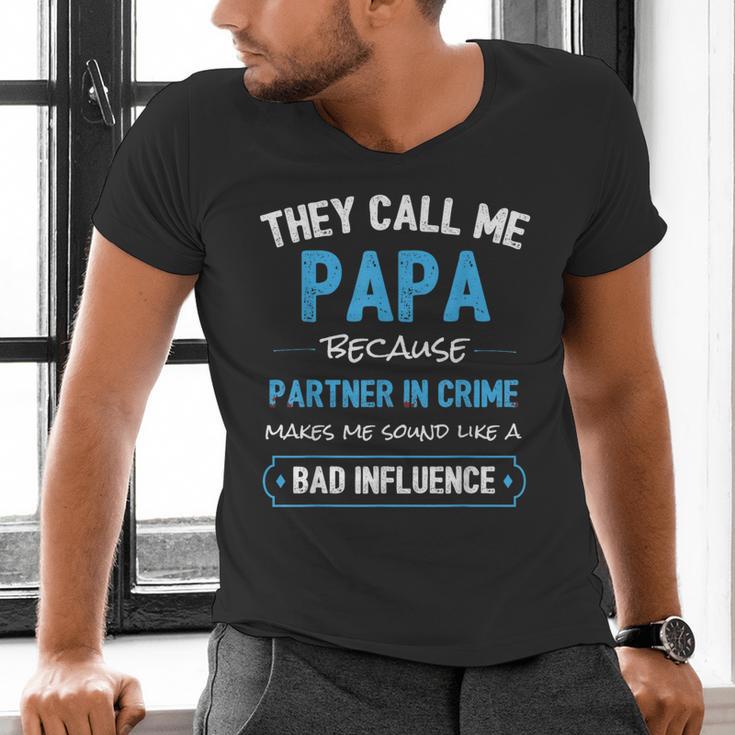 Grandpa Papa Partner In Crime Dad Men's V-Neck T-Shirt Grandpa Papa Partner In Crime Dad Men's V-Neck T-Shirt