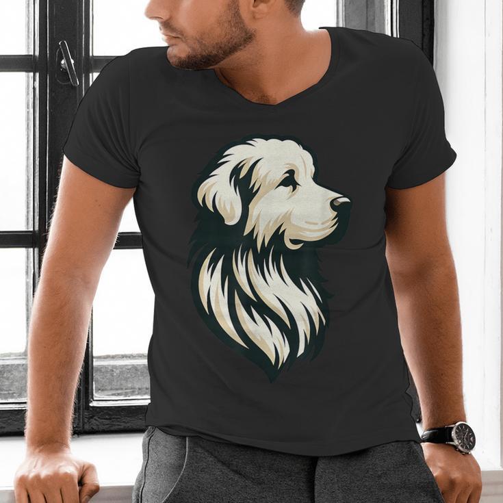 Great Pyrenees Pyr Minimalist Simple Dog Mom Dad Boys Girls Men's V-Neck T-Shirt