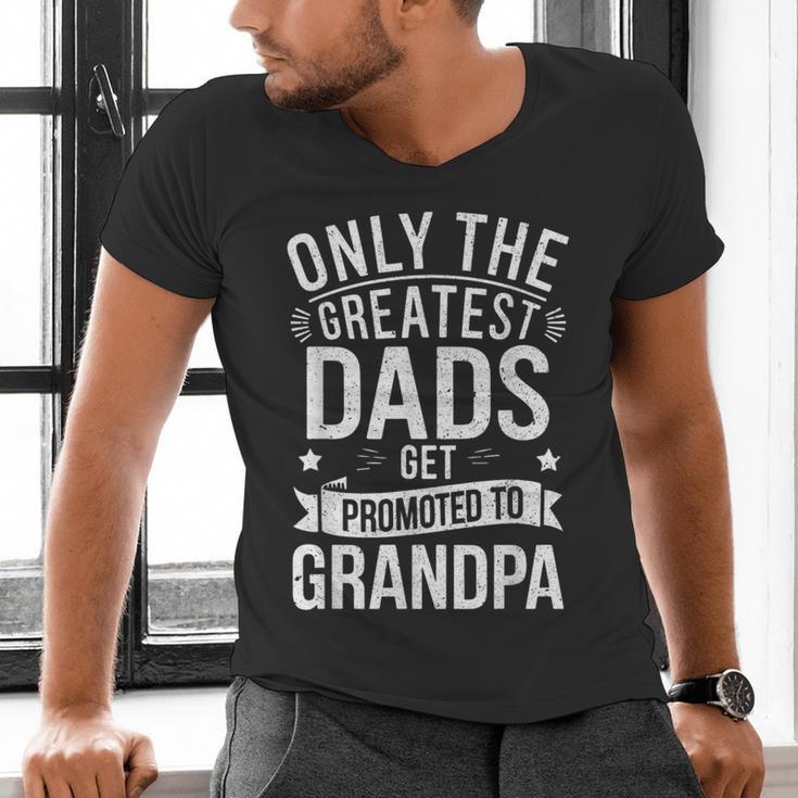 Only The Greatest Dads Get Promoted To Grandpa Shirt Men Men's V-Neck T-Shirt