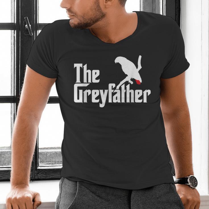 The Greyfather African Grey Parrot Lovers Bird's Dad Men's V-Neck T-Shirt The Greyfather African Grey Parrot Lovers Bird's Dad Men's V-Neck T-Shirt