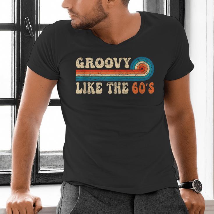 Groovy Like The 60s Aesthetic Nostalgia 1960's Retro Men's V-Neck T-Shirt