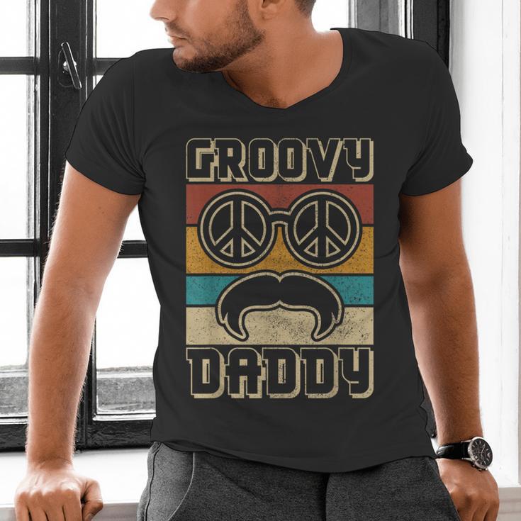 Groovy Daddy 60s Outfit 70s Themed Party Costume Dad Hippie Men's V-Neck T-Shirt
