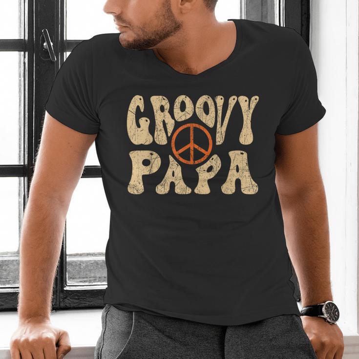 Groovy Papa 70s Aesthetic Nostalgia 1970's Retro Dad Men's V-Neck T-Shirt