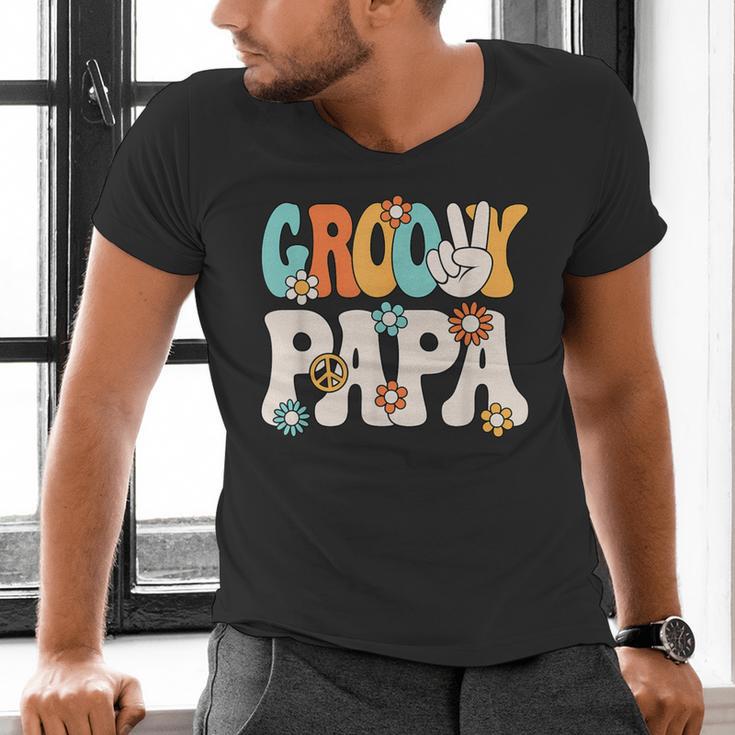 Groovy Papa Dad Retro Hippie 60s 70s Party Outfit Men Men's V-Neck T-Shirt