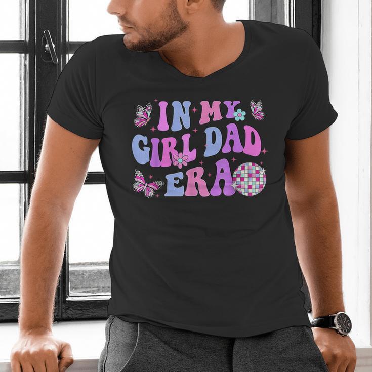 Groovy Retro In My Girl Dad Era Daddy Fathers Day Men's V-Neck T-Shirt