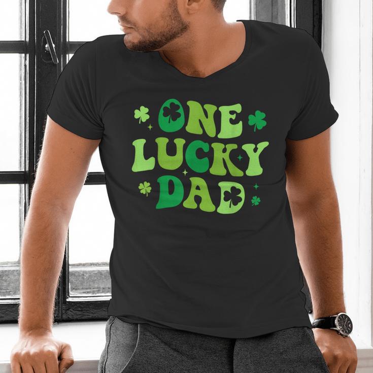 Groovy St Patrick's Day Apparel One Lucky Dad Shirt Small Modern Groovy St Patrick's Day Shirt Men's V-Neck T-Shirt Groovy St Patrick's Day Apparel One Lucky Dad Shirt Small Modern Groovy St Patrick's Day Shirt Men's V-Neck T-Shirt
