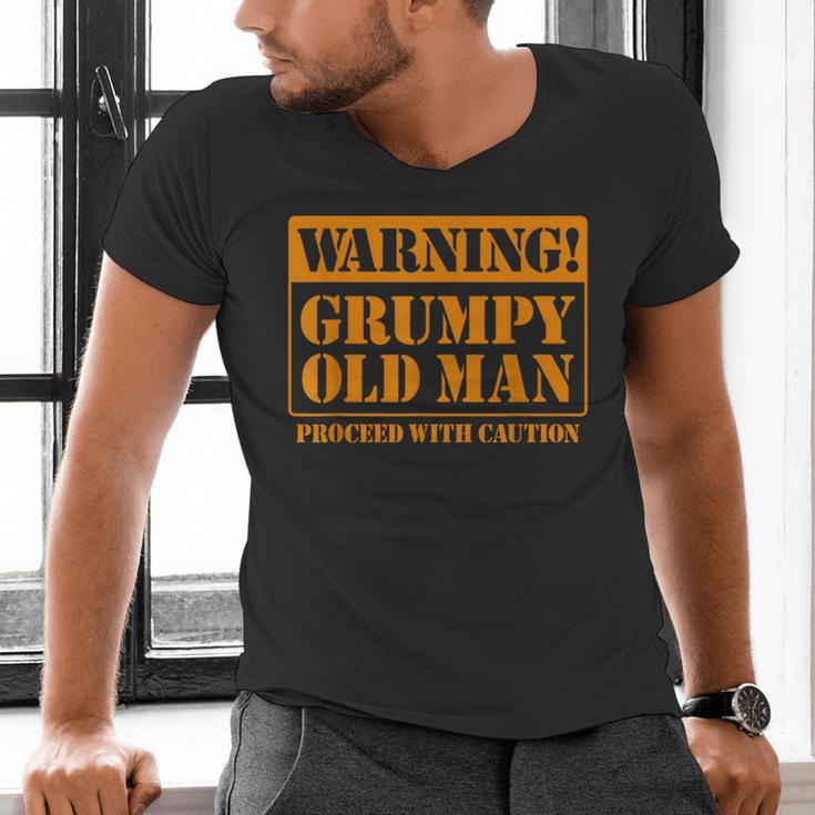 Grumpy Old Man Tee Shirt For Grandfathers Dads Father's Day Men's V-Neck T-Shirt