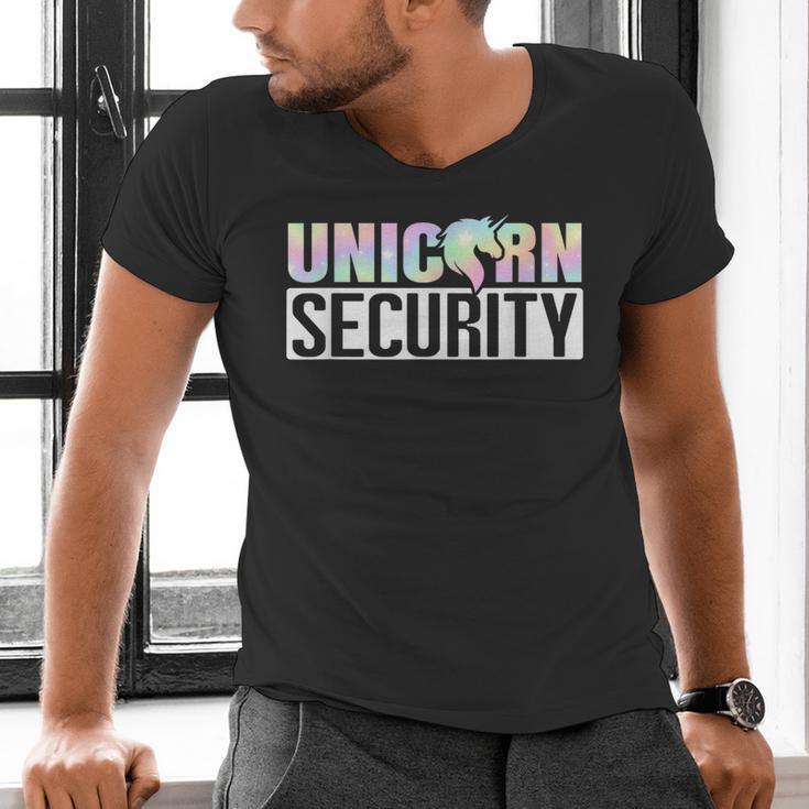 Halloween Mom Dad Daughter Adult Costume Unicorn Security Men's V-Neck T-Shirt