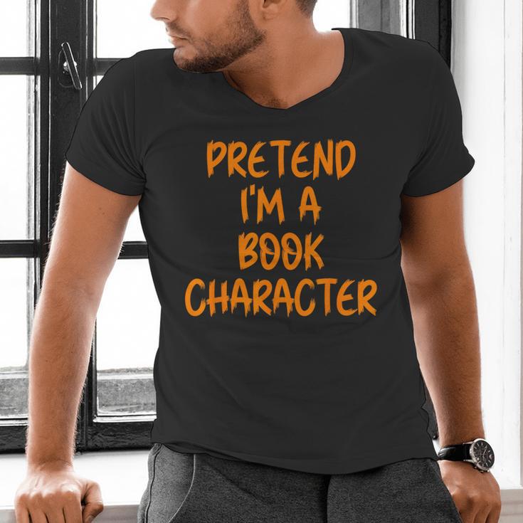 Halloween Pretend I'm Book Character Costume Lazy Adult Kids Men's V-Neck T-Shirt