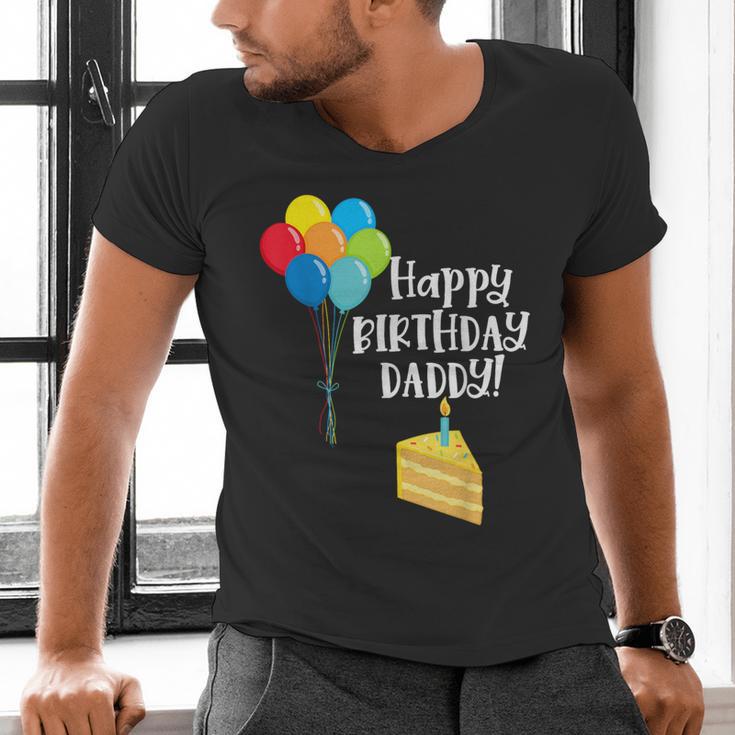 Happy Birthday Daddy Cute Toddler Dad's Birthday Party Men's V-Neck T-Shirt Happy Birthday Daddy Cute Toddler Dad's Birthday Party Men's V-Neck T-Shirt