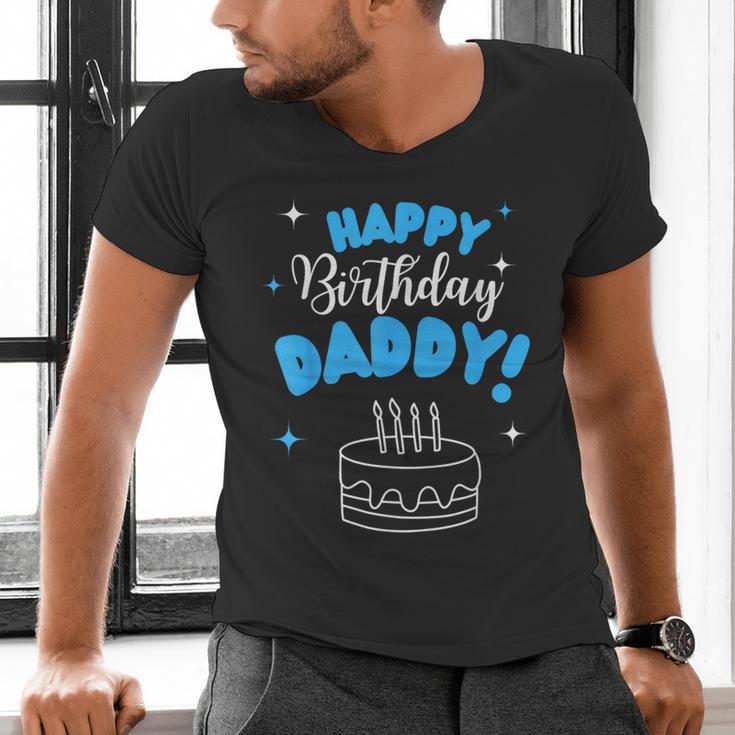 Happy Birthday Daddy Dad Birthday Bday Costume Family Party Men's V-Neck T-Shirt
