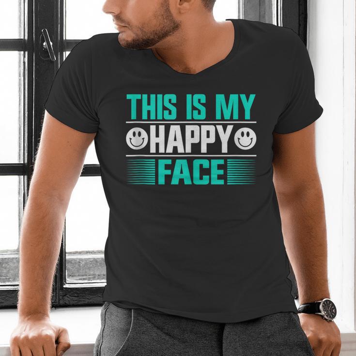 This Is My Happy Face Introvert Men's V-Neck T-Shirt This Is My Happy Face Introvert Men's V-Neck T-Shirt