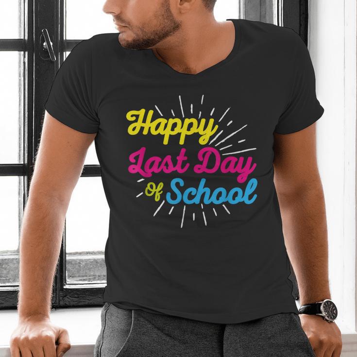 Happy Last Day Of School Graduation Teacher Students Men's V-Neck T-Shirt