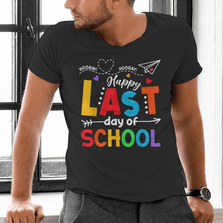 Happy Last Day Of School Teacher Women Student Graduation Men's V-Neck T-Shirt