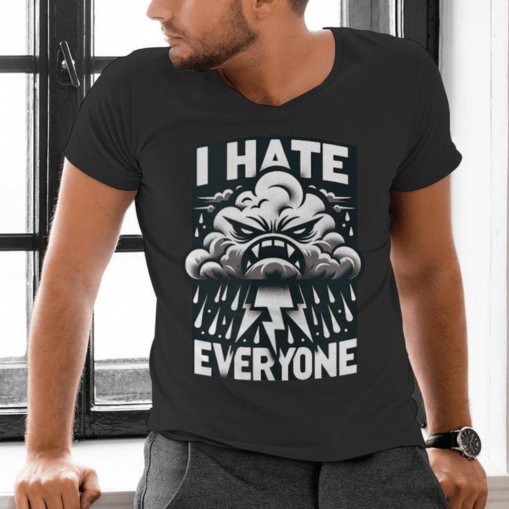 I Hate Everyone Introvert Anti-Social Dark Humor Men's V-Neck T-Shirt