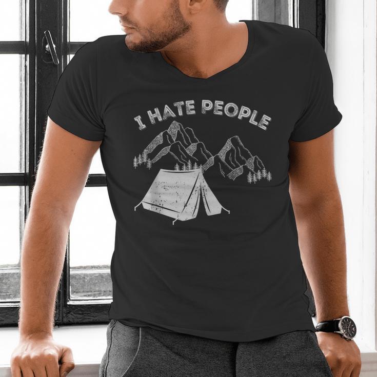 I Hate People Introvert Sarcastic I Love Camping Men's V-Neck T-Shirt