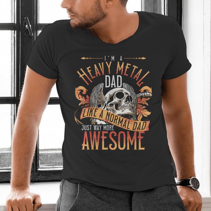 Heavy Metal Cooler Dad Punk Rock Music Lover Men's V-Neck T-Shirt