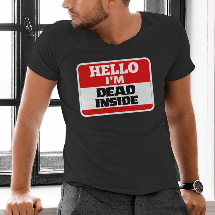 Hello I'm Dead Inside Name Tag Sarcastic Introvert Men's V-Neck T-Shirt