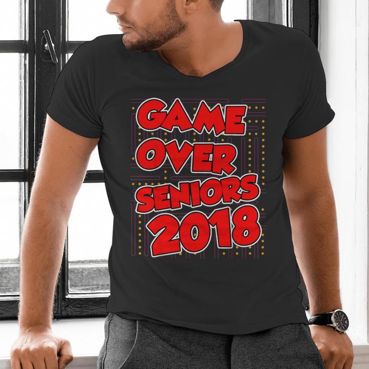 High School Graduation Tshirt Game Over Senior Class Of 2018 Men's V-Neck T-Shirt