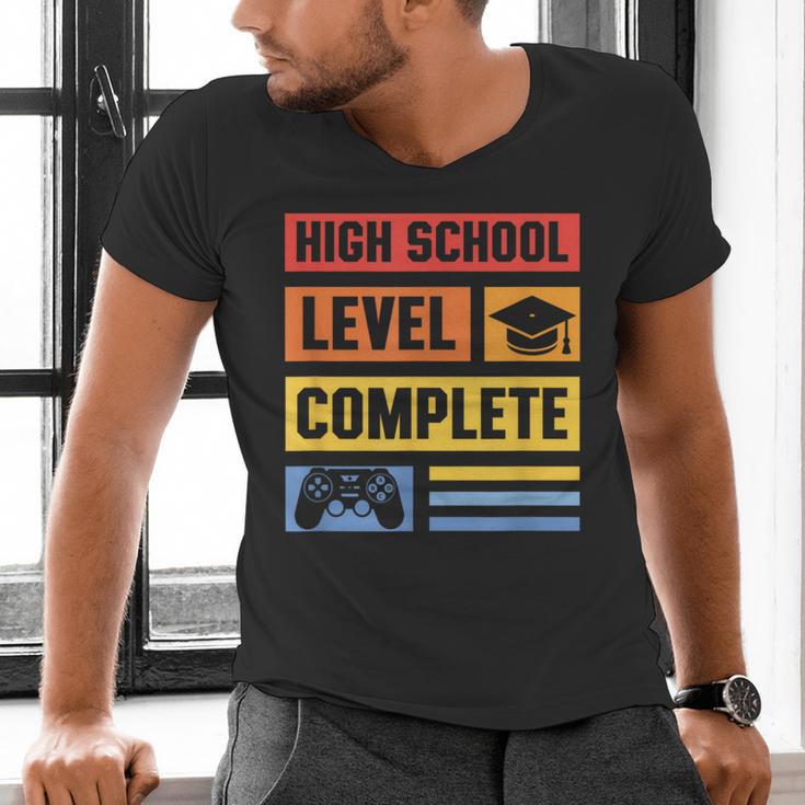 High School Level Complete Class Of 2024 Senior Graduation Men's V-Neck T-Shirt