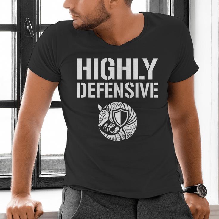 Highly Defensive Armadillo Shield Introvert Boundaries Men's V-Neck T-Shirt Highly Defensive Armadillo Shield Introvert Boundaries Men's V-Neck T-Shirt