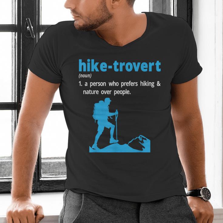 Hike-Trovert Hiking Humor Definition Introvert Men's V-Neck T-Shirt