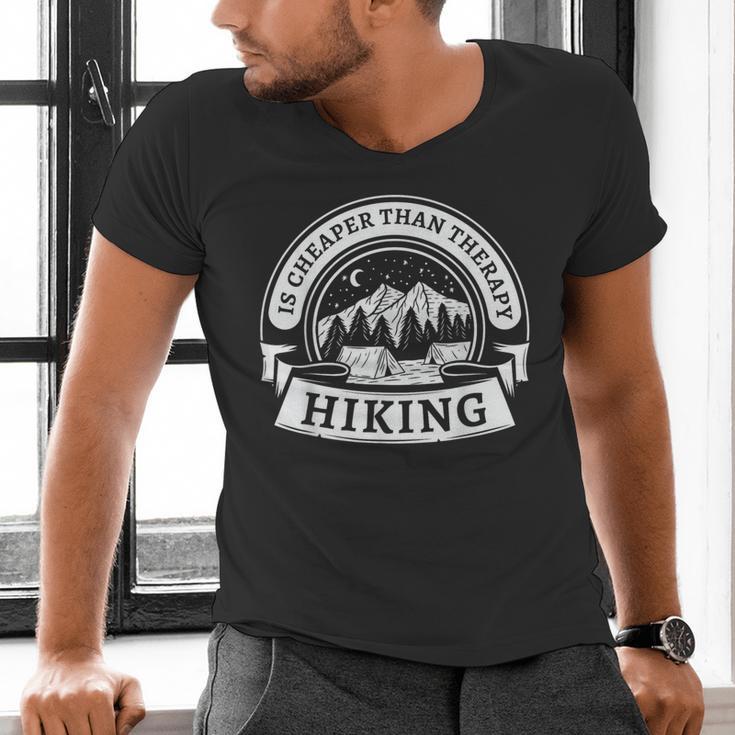 Hiking It's Cheaper Than A Therapy Introvert Shirt Men's V-Neck T-Shirt
