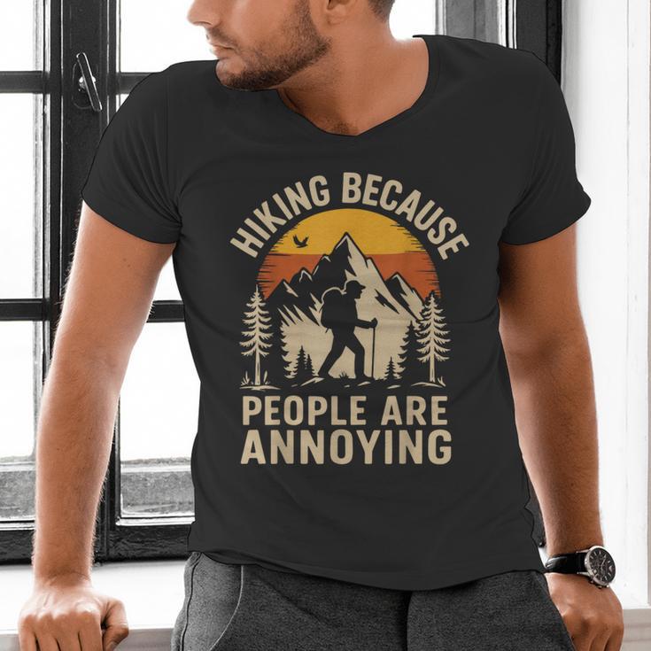 Hiking Because People Are Annoying Introvert Men's V-Neck T-Shirt
