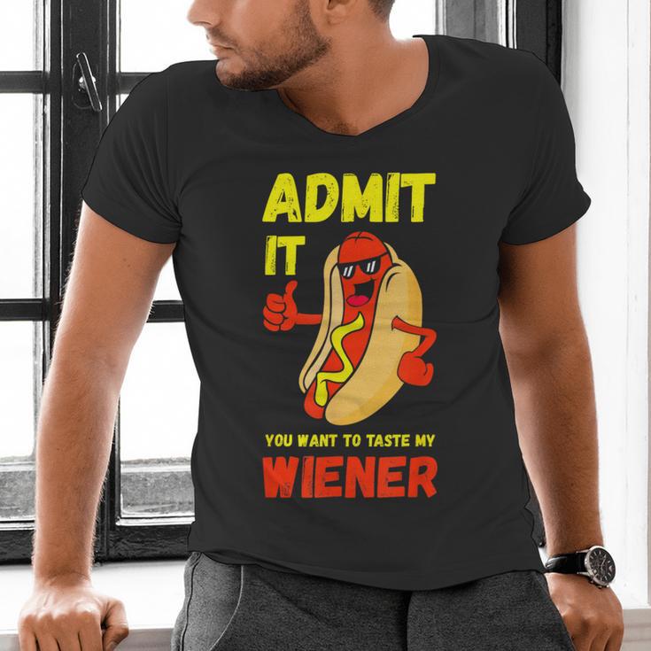 Hilarious Hot Dog Dad Joke Text Pun Dirty Joke -Barbecue Men's V-Neck T-Shirt Hilarious Hot Dog Dad Joke Text Pun Dirty Joke -Barbecue Men's V-Neck T-Shirt