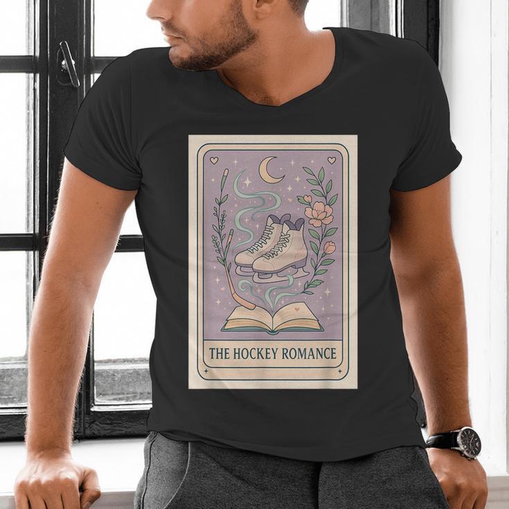 Hockey Romance Tarot Card Books Reader Cozy Reading Men's V-Neck T-Shirt Hockey Romance Tarot Card Books Reader Cozy Reading Men's V-Neck T-Shirt