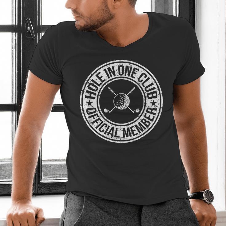 Hole In One Golf Dad & Cart Golfer Men's V-Neck T-Shirt