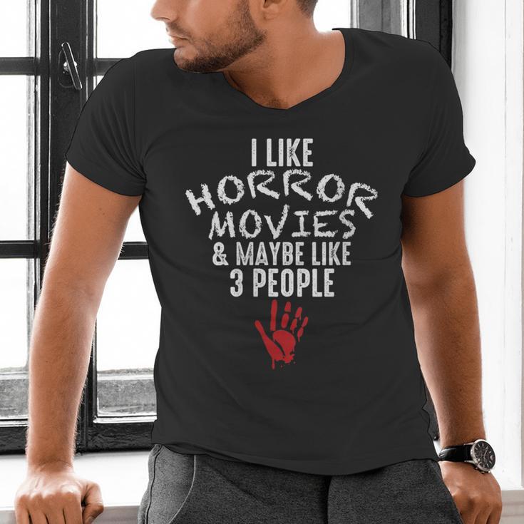 I Like Horror Movies And Maybe 3 People Introvert Men's V-Neck T-Shirt