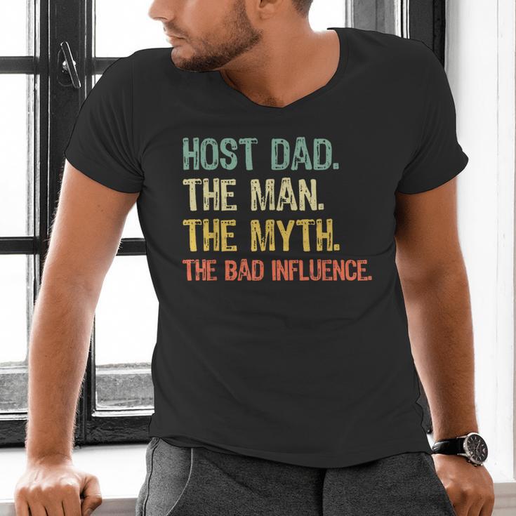 Host Dad The Man Myth The Bad Influence Retro Men's V-Neck T-Shirt
