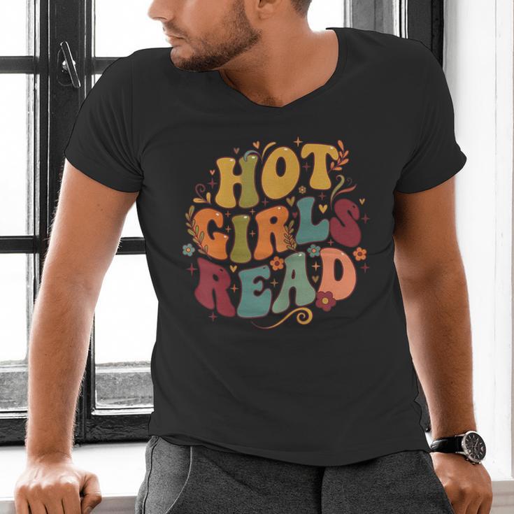 Hot Girls Read Aesthetic Book Lover Reading Men's V-Neck T-Shirt