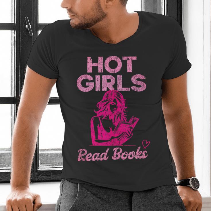 Hot Girls Read Books Cute Book Reader Women Men's V-Neck T-Shirt