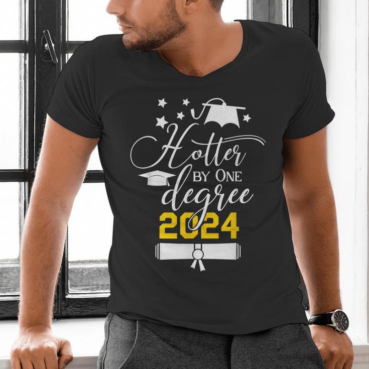 Hotter By One Degree Senior 2024 Class Of 2024 Graduation Men's V-Neck T-Shirt