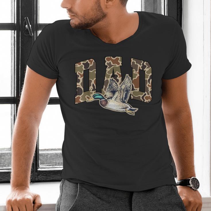 Hunting Dad Duck Camouflage Camo Preppy Camo Dad Camo Men's V-Neck T-Shirt