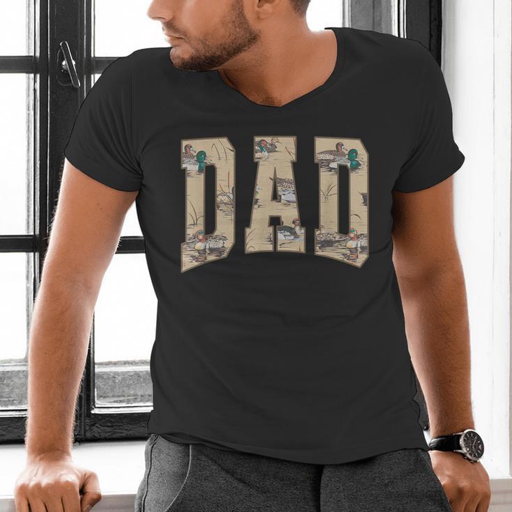Hunting Dad Duck Camouflage Camo Waterfowl Duck Camo Men Men's V-Neck T-Shirt