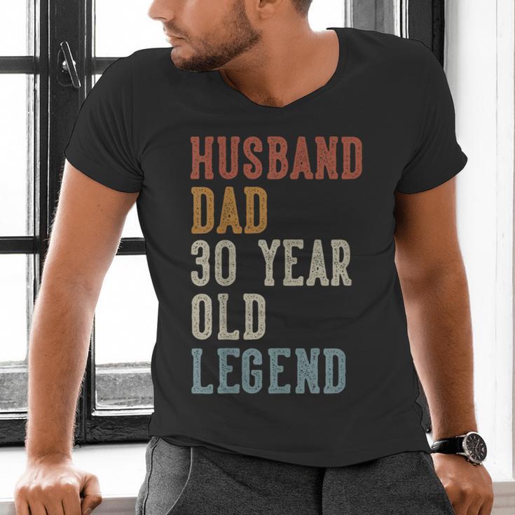 Husband Dad 30 Year Old Legend 30th Birthday Men's V-Neck T-Shirt