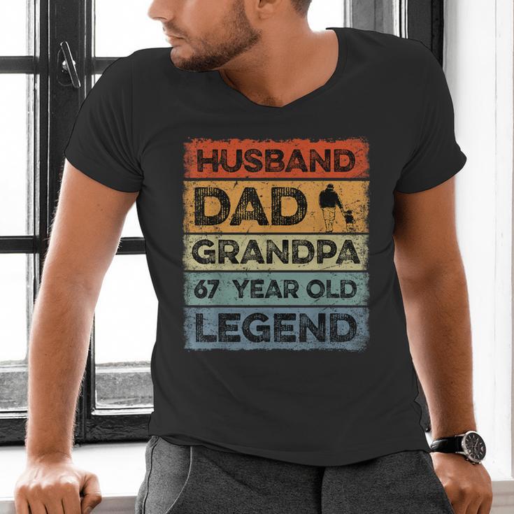 Husband Dad Grandpa 67 Year Old Legend 67th Birthday Vintage Men's V-Neck T-Shirt Husband Dad Grandpa 67 Year Old Legend 67th Birthday Vintage Men's V-Neck T-Shirt