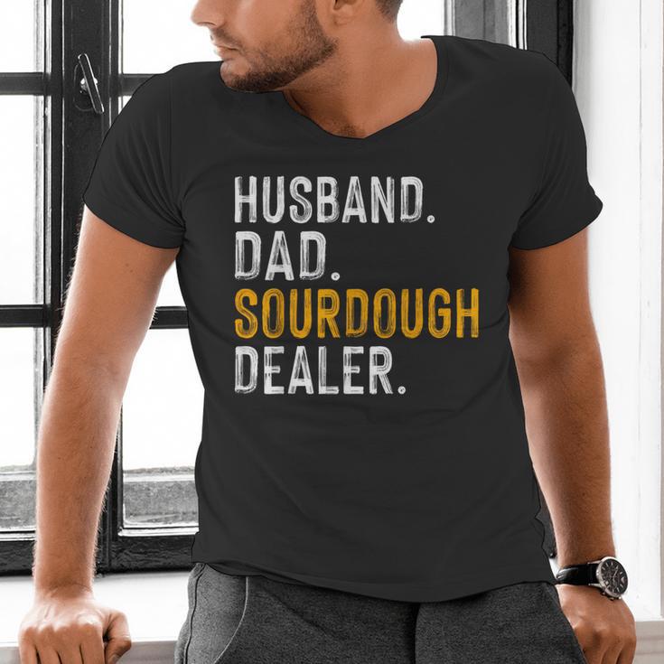 Husband Dad Sourdough Dealer Sourdough Baker Men's V-Neck T-Shirt