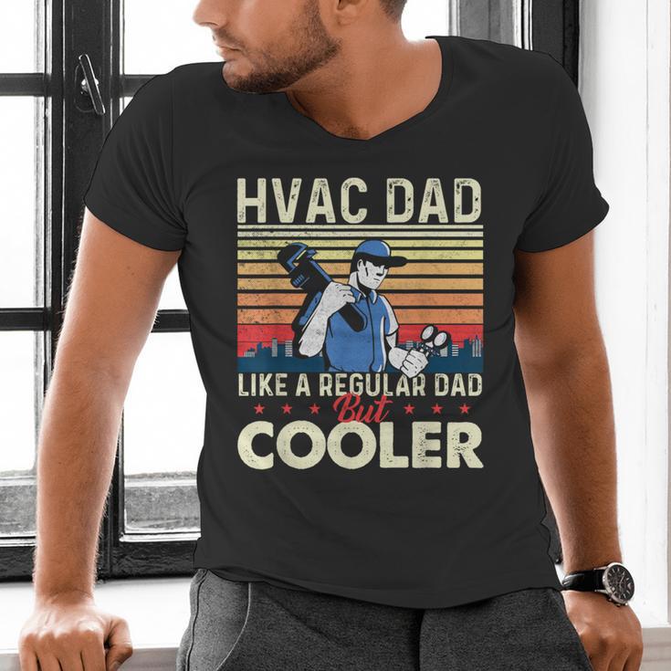 HVAC Dad Like A Regular Dad HVAC Technician AC Repairman Men's V-Neck T-Shirt