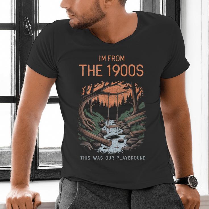 I'm From The 1900s This Was Our Playground Retro Men's V-Neck T-Shirt